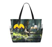 WZYCWB La ragazza vicino al fiume. Borsa da spiaggia grande borsa da viaggio borsa da palestra piscina con cerniera borsa portaoggetti
