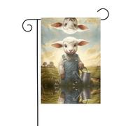 WZYCWB L'agnello con il bollitore Bandiere decorative da giardino stampate, piccole bandiere impermeabili per esterni, decorazione per atmosfera festiva