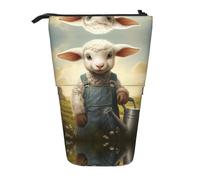 WZYCWB L'agnello con il bollitore. Portapenne retrattile stampato adatto per l'uso come semplice borsa per cosmetici, portafoglio, ecc.