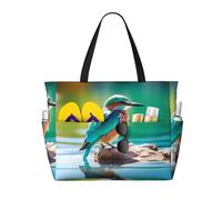 WZYCWB laguna uccello borsa da spiaggia grande borsa da viaggio palestra piscina cerniera borsa portaoggetti