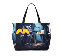 WZYCWB Late Night Owl Beach bag grande borsa da viaggio palestra piscina cerniera borsa portaoggetti