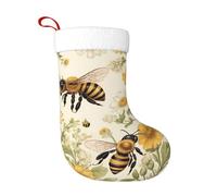 WZYCWB Le api raccolgono il miele Stampe calze natalizie, appese al caminetto, sono perfette per contenere regali e dolci.