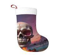 WZYCWB Le calze natalizie colorate con stampa a fiamma rosa, appese al caminetto, sono perfette per contenere regali e dolci.