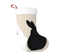 WZYCWB Le calze natalizie con stampe di coniglio in bianco e nero, appese al caminetto, sono perfette per contenere regali e dolci.