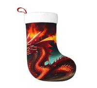 WZYCWB Le calze natalizie Dragon King in Fire Prints, appese al caminetto, sono perfette per contenere regali e dolci.