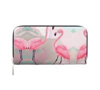 WZYCWB Le pochette Deep Ocean Leather con cerniera e porta carte sono perfette per i viaggi o l'uso quotidiano, Amore fenicottero, One Size