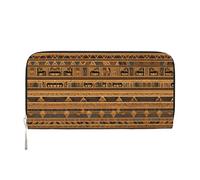 WZYCWB Le pochette Deep Ocean Leather con cerniera e porta carte sono perfette per i viaggi o l'uso quotidiano, Affreschi egiziani, One Size