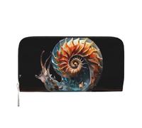 WZYCWB Le pochette in pelle a foglia gialla con cerniera e porta carte sono perfette per i viaggi o l'uso quotidiano, Meravigliosa conchiglia, Taglia unica