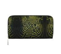 WZYCWB Le pochette in pelle di mucca da latte con cerniera e porta carte sono perfette per i viaggi o l'uso quotidiano, Labirinti, Taglia unica