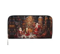 WZYCWB Le pochette in pelle di mucca da latte con cerniera e porta carte sono perfette per i viaggi o l'uso quotidiano, Buon Natale Stagione, Taglia unica