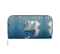 WZYCWB Le pochette in pelle di mucca da latte con cerniera e porta carte sono perfette per i viaggi o l'uso quotidiano, Corsi centrali del fiume Goose, Taglia unica