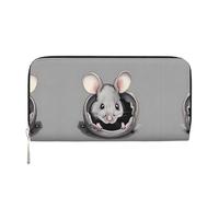 WZYCWB Le pochette in pelle grigia di ratto con cerniera e porta carte sono perfette per i viaggi o l'uso quotidiano, Ratto grigio, Taglia unica