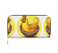 WZYCWB Le pochette in pelle grigia di ratto con cerniera e porta carte sono perfette per i viaggi o l'uso quotidiano, Pollo dorato nido d'uccello, Taglia unica