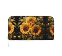WZYCWB Le pochette in pelle Zebra con cerniera e porta carte sono perfette per i viaggi o l'uso quotidiano, Con il Girasole Giallo, Taglia unica