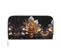 WZYCWB Le pochette in pelle Zebra con cerniera e porta carte sono perfette per i viaggi o l'uso quotidiano, Fiore di loto bianco delicato, Taglia unica