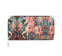 WZYCWB Le pochette in pelle Zebra con cerniera e porta carte sono perfette per i viaggi o l'uso quotidiano, Unicorno rosa tagliato in carta, Taglia unica