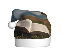 WZYCWB Leggi pagina il vento soffia Cappello di Babbo Natale, adatto per feste di Natale, feste di Capodanno e spettacoli teatrali.