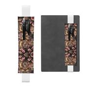 WZYCWB Leone tra fiori rosa segnalibri portapenne in pelle, segnalibri regolabili per diario, perfetti come regalo di ritorno a scuola o di Natale,