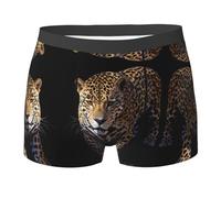 WZYCWB Leopard hunting Boxer da uomo (S-XXL) - tessuto elastico leggero, traspirante, assorbe il sudore, free stretch, nero, X-Large