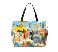 WZYCWB Life of the Antiches Borsa da spiaggia grande borsa da viaggio palestra piscina cerniera borsa portaoggetti