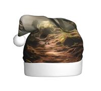 WZYCWB Light in the Forest Cappello di Natale per adulti, unisex, Babbo Natale, Halloween, festa di Natale in peluche
