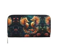 WZYCWB Lightning Tennis pochette in pelle portafogli con cerniera e porta carte sono perfetti per i viaggi o l'uso quotidiano, Bella coppia di cavallucci marini, Taglia unica