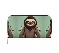 WZYCWB Lightning Tennis pochette in pelle portafogli con cerniera e porta carte sono perfetti per i viaggi o l'uso quotidiano, Bradipo cartone animato, Taglia unica