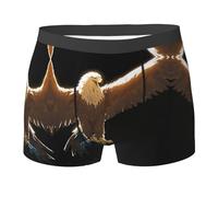 WZYCWB Line Art Eagle Boxer da uomo (S-XXL) - tessuto elastico leggero, traspirante, assorbe il sudore, free stretch, Nero, XXL