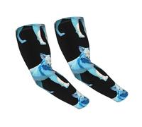 WZYCWB Line Art Lupo Ice-feeling maniche di protezione solare, adatto per tutte le stagioni, adatto per golf, ciclismo, pesca, giardinaggio, ecc.