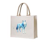 WZYCWB Line Art Lupo stampato tridimensionale tela tote bag adatto per viaggi, lavoro, fitness, campeggio e spiaggia trasporto