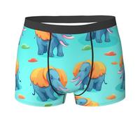 WZYCWB Little Elephant with Big Ears Printed Boxer da uomo - slip traspiranti e ad asciugatura rapida, multiplo (S-XXL), nero, X-Large