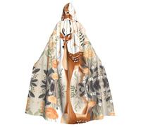 WZYCWB Little Fresh Deer - Mantello da ballo con motivo di cervo fresco, abito da mago esteso per adulti, costume in maschera, abito da festa a tema carnevale