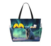WZYCWB Little Polar Bear Beach bag grande borsa da viaggio palestra piscina cerniera borsa portaoggetti