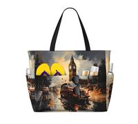 WZYCWB London Color Taxi Borsa da viaggio stampata per nuoto e fitness/shopping al supermercato/vacanza al mare
