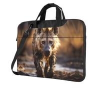 WZYCWB Lone Hyena - Borsa a tracolla per computer portatile, adatta per uso quotidiano in ufficio e viaggi d'affari, Nero , 13 inch