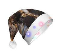 WZYCWB Lone Hyena Patterns - Cappello da Babbo Natale in peluche luminoso, per Natale, Capodanno ed eventi