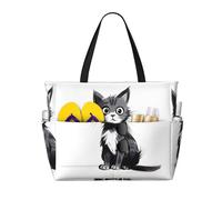 WZYCWB Lonely Cat Borsa da spiaggia grande borsa da viaggio palestra piscina borsa con cerniera