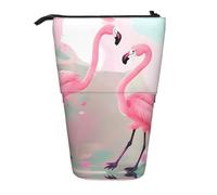 WZYCWB Love Flamingo - Contenitore retrattile per penne, pennelli da trucco o portamonete con coulisse.