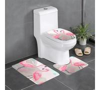 WZYCWB Love Flamingo - Set di 3 tappeti da bagno, zerbino, tappetino da cucina, vasca da bagno e decorazione per la casa