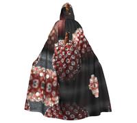 WZYCWB Lychee coperto di diamanti Mantello con cappuccio fantasia Halloween mantello rave festa e riunione di famiglia