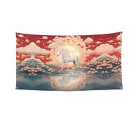 WZYCWB Maestoso bianco cavallo partito Banner Party decorazione banner adatto per feste di compleanno o decorazioni di vacanza