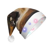 WZYCWB maestoso cappello di Babbo Natale stampato con luci a LED, perfetto per feste di Natale, spettacoli teatrali e feste festive.