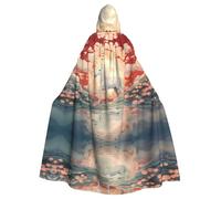 WZYCWB Maestoso cavallo bianco fantasia mantello con cappuccio vestaglia per adulti adatto per riunioni di famiglia, spettacoli teatrali, cosplay e feste di Halloween