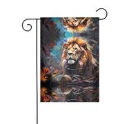WZYCWB Maestoso e maestoso leone bandiere da giardino - 30,5 x 45,7 cm, bandiere decorative da giardino da appendere
