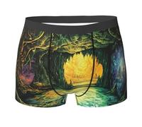 WZYCWB Magical Cave Boxer da uomo (S-XXL) - tessuto elastico leggero, traspirante, assorbe il sudore, free stretch, nero, Medium