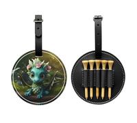 WZYCWB Magical Little menglong - Borsa portaoggetti per tee da golf con stampa speciale, design portatile con fibbia da appendere, Nero , Taglia unica, Valigia