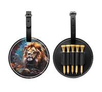 WZYCWB Majestic and Majestic - Borsa portaoggetti per tee da golf, con stampa speciale di leone, design portatile con fibbia da appendere