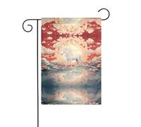 WZYCWB Majestic - Bandierine da giardino con cavallo bianco, 30,5 x 45,7 cm, bandiere decorative da appendere