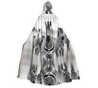 WZYCWB mandria di zebre, mantello con cappuccio per adulti, perfetto per feste di Halloween, cosplay, spettacoli teatrali e riunioni a tema.