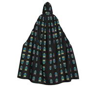 WZYCWB Mantella con cappuccio foderata in pile con stampa a gufo, adatta per feste in maschera, feste di Halloween e cosplay